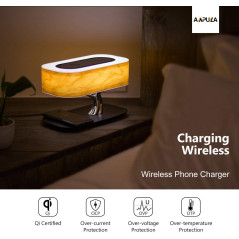 Lampe de Chevet Masdio : Haut-Parleur Bluetooth, Charge Sans Fil, Lumière Ambiante Parfaite