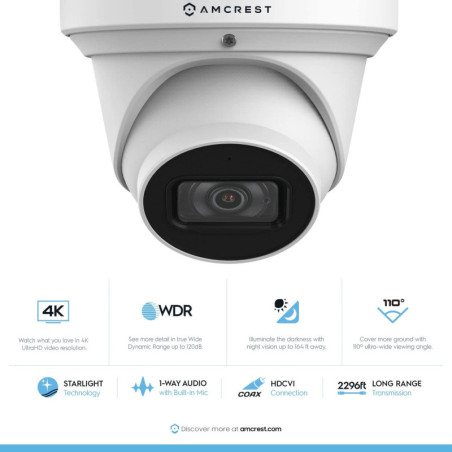 Amcrest 4K UltraHD Security Camera - See Every Detail, Day or Night!