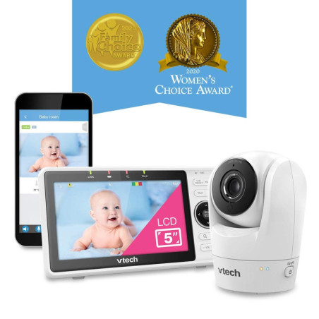 VTech VM901: Moniteur Bébé Vidéo HD avec WiFi - Vision Nocturne & Alertes
