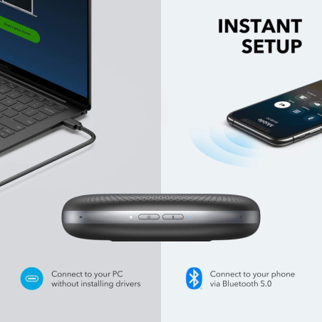 Anker PowerConf: Crystal Clear Bluetooth Speakerphone for Home & Office - Zoom Certified