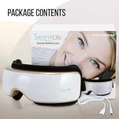 Masque de Massage Chauffant pour les Yeux SereneLife: Relaxation Ultime & Sons Apaisants