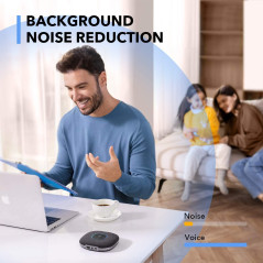 Anker PowerConf S3: Haut-Parleur Conférence 360° - Son Impeccable, Autonomie 24h!