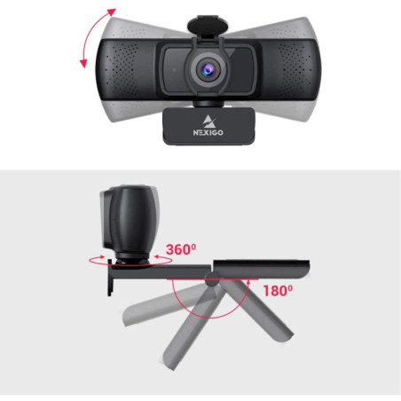 NexiGo N930AF: Webcam HD Autofocus avec Micro Anti-Bruit – Idéale Streaming & Télétravail