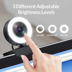 Angetube Streaming Webcam with Ring Light - HD 1080p and Autofocus