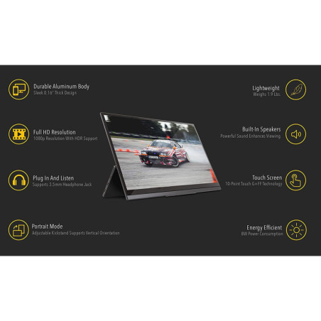 SideTrak Solo Pro: 15.8 Portable Touchscreen Monitor - Boost Your Productivity Anywhere!