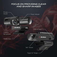 AverMedia PW513, la webcam 4K un grand angle