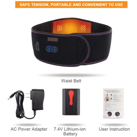 Back Pain Relief Heating Pad with Massage: Cordless, Customizable Heat & Vibration
