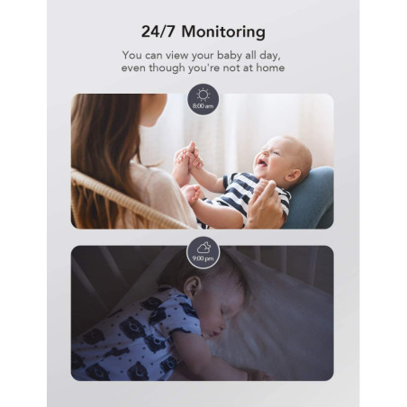 Nooie Moniteur Bébé 1080p: Audio Bidirectionnel, Vision Nocturne – Surveillez Bébé en Toute Sérénité!