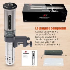 KitchenBoss Sous Vide: Precise, Delicious Cooking at Home! Waterproof & Easy to Clean