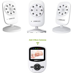 Moniteur vidéo pour bébé avec appareil photo numérique, moniteur vidéo sans fil ANMEATE numérique 2,4 GHz avec moniteur de