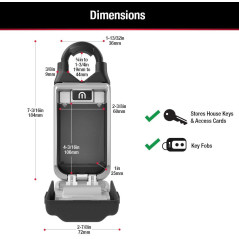 Master Lock 5420D Set Your Own Combination Portable Lock Box with Adjustable Shackle, 6 Key Capacity