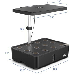 iDOO 12Pods Hydroponics Growing System, Indoor Garden with LED Grow Light, Plants Germination Kit, Built-in Fan, Automatic