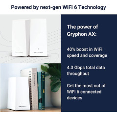 Gryphon AX Advanced Security and Parental Control Tri-Band Mesh WiFi 6 System, 3000 sqft Coverage per Mesh Router WiFi 6,