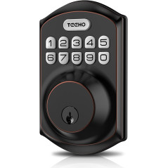 Keyless Entry Door Lock - TEEHO Electronic Keypad Deadbolt with Keypads - Keyed Entry - Anti-Peeping Password - Easy