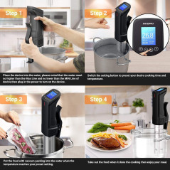 Inkbird ISV-100W Cuiseur Sous Vide WiFi,Cuiseur Oeuf Thermoplongeur Sous Vide Cooker 1000W,Calculateur d'Immersion Cuisinière