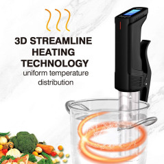 Inkbird ISV-100W Cuiseur Sous Vide WiFi,Cuiseur Oeuf Thermoplongeur Sous Vide Cooker 1000W,Calculateur d'Immersion Cuisinière