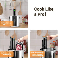 Inkbird ISV-100W Cuiseur Sous Vide WiFi,Cuiseur Oeuf Thermoplongeur Sous Vide Cooker 1000W,Calculateur d'Immersion Cuisinière