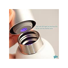 Glo - Water Purifying Bottle | Eliminates Bad Odor and Taste Without Cleaning | Stainless Steel BPA Free 400ml | Keeps Water Hot