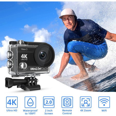 Dragon Touch 4K Action Camera: Capture Your Adventures Underwater & Beyond!