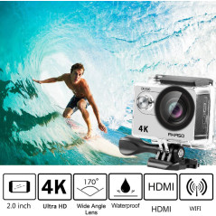 AKASO EK7000 4K30FPS Action Camera Ultra HD Underwater Camera 170 Degree Wide Angle 98FT Waterproof Camera Silver