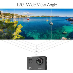 AKASO EK7000 4K30FPS Action Camera Ultra HD Underwater Camera 170 Degree Wide Angle 98FT Waterproof Camera Silver