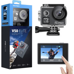 AKASO V50 Elite 4K60fps Touch Screen WiFi Action Camera Voice Control EIS Web Camera 131 feet Waterproof Camera Adjustable View