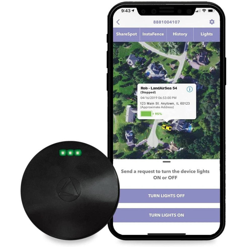 LandAirSea Traceur GPS 54, support magnétique étanche. Couverture globale. Suivi en temps réel 4G LTE pour véhicule, actif,