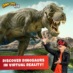 Abacus Brands Dino Dig VR - Virtual Reality Kids Science Kit, Book and Interactive STEM Learning Activity Set