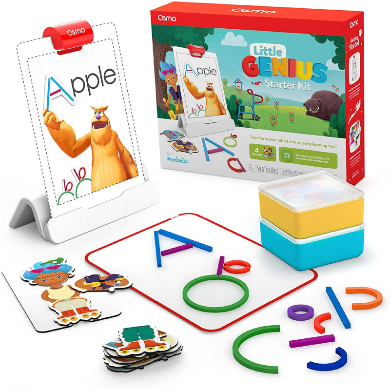 Osmo - Little Genius Starter Kit for Fire Tablet-4 Educational Learning Games-Preschool Ages 3-5-Phonics, Problem Solving &