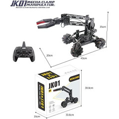 VANLINNY Smart Robot Arm Kit,2-in 1 Science Kits with 4-DOF Robotic Car,Electronic Programming DIY Toy for Kids Ages 8+,Promotes