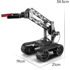 VANLINNY Smart Robot Arm Kit,2-in 1 Science Kits with 4-DOF Robotic Car,Electronic Programming DIY Toy for Kids Ages 8+,Promotes