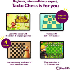 PlayShifu Interactive Chess Board Game - Tacto Chess (Kit + App with 4 Modes) Fun Chess Set for Kids, Beginners, for Kids, Age 6