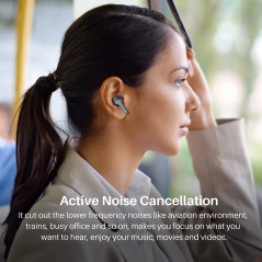TOZO NC2: Active Noise Cancelling Bluetooth Earbuds - Immersive Sound, Waterproof, Touch Control