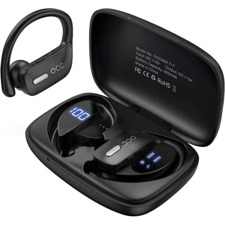 Écouteurs Bluetooth Sportifs T17 Occiam : Basses Profondes, 40H dAutonomie & Étanches IPX5 Écouteurs Bluetooth Sportifs T17 Occiam : Basses Profondes, 40H dAutonomie & Étanches IPX5