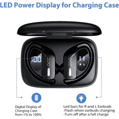 Wireless Earbuds occiam Bluetoth Headphones 48H Play Back Earphones in Ear Waterproof with Microphone LED Display for Sports