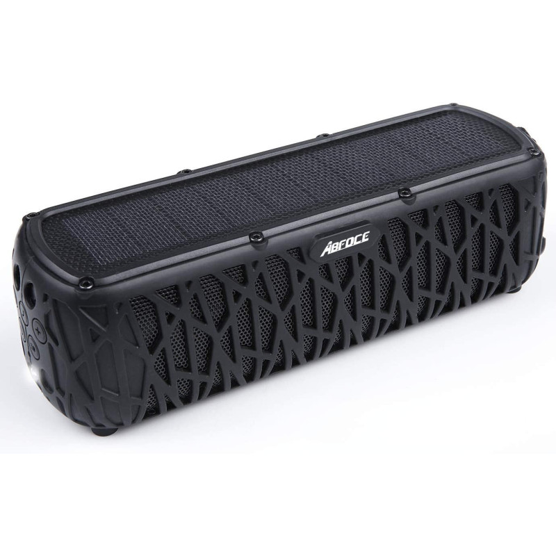 ABFOCE Solar Bluetooth Speaker Portable Outdoor Bluetooth IPX6 Waterproof Speaker with 5000mAh Power Bank,60 Hours Play Time