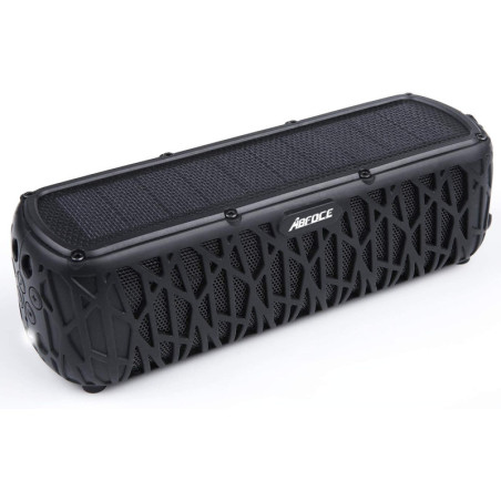 ABFOCE Solar Bluetooth Speaker Portable Outdoor Bluetooth IPX6 Waterproof Speaker with 5000mAh Power Bank,60 Hours Play Time