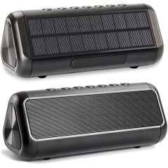 Friengood Solar Bluetooth Speaker 12W，IPX6 Waterproof Portable Wireless Speaker，50+ Hours Playtime Subwoofer，Bluetooth 4.2