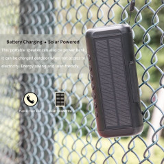 Friengood Solar Bluetooth Speaker 12W，IPX6 Waterproof Portable Wireless Speaker，50+ Hours Playtime Subwoofer，Bluetooth 4.2