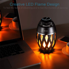 DIKAOU Led Flame Speaker, Torch Atmosphere Bluetooth Speakers&Outdoor Portable Stereo Speaker with HD Audio and Enhanced