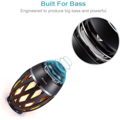 DIKAOU Led Flame Speaker, Torch Atmosphere Bluetooth Speakers&Outdoor Portable Stereo Speaker with HD Audio and Enhanced
