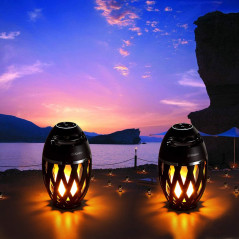 DIKAOU Led Flame Speaker, Torch Atmosphere Bluetooth Speakers&Outdoor Portable Stereo Speaker with HD Audio and Enhanced