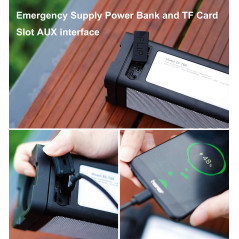 ABFOCE Solar Bluetooth Speaker,IPX7 Waterproof Speaker 20W Rich Bass,with 27 LEDs Lights TWS Wireless Speaker Bluetooth