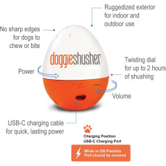 Doggie Shusher : Machine sonore apaisante USB-C pour chien anxieux - Enfin du calme !