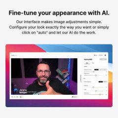 Webcam Lumina 4K : webcam de qualité studio alimentée par l'IA. Ayez fière allure à chaque appel vidéo. Compatible Mac et PC.