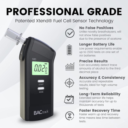 BACtrack S80 : Éthylotest Professionnel Portable – Précision Ultime & Livraison Gratuite!