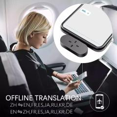 Timekettle Zero Language Translator Device – Supports 40 Languages & 93 Accents Mini Size Voice Translator & Voice Recorder for