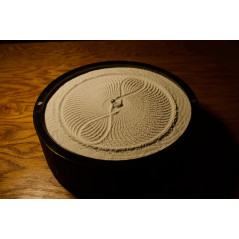 ZenFlow: Black Kinetic Sand Bowl - Your Desktop Oasis