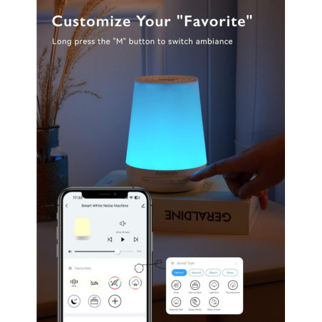 Momcozy Machine à Sons: Sommeil Paisible Garanti avec Sons Apaisants & Veilleuse Intégrée