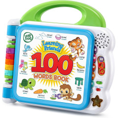 LeapFrog Learning Friends 100 Words Book: Bilingual Educational Toy for Toddlers, colorful baby book cover.